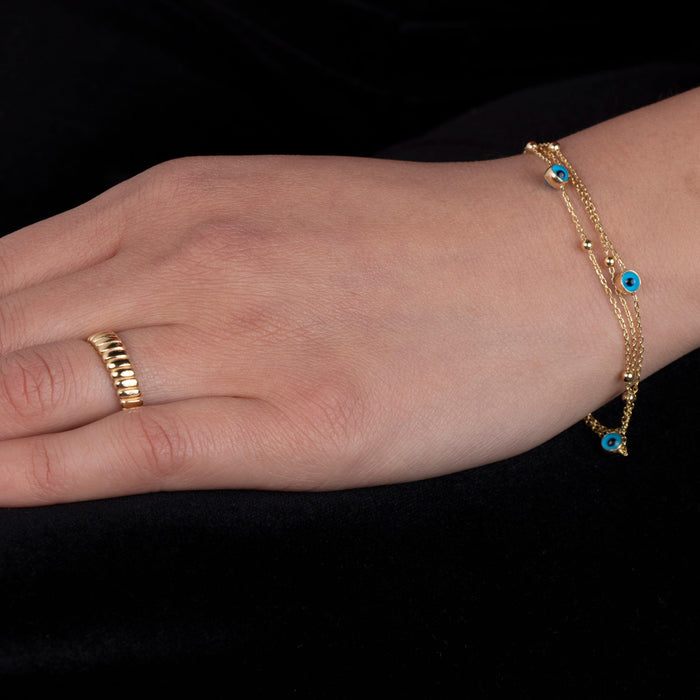 Dainty Gold Evil Eye Bracelet