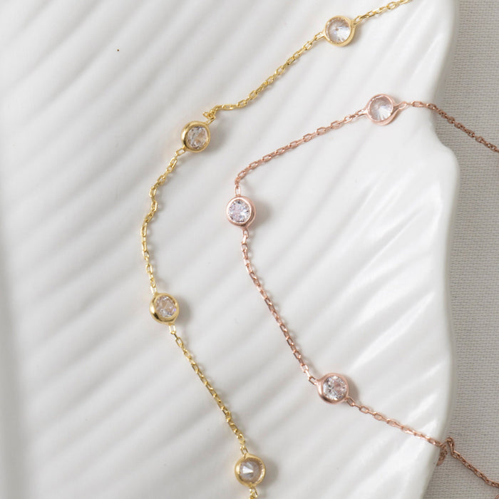Dainty CZ Station Bracelet