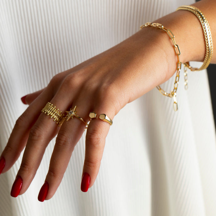 Gold Vermeil Hexagon Ring