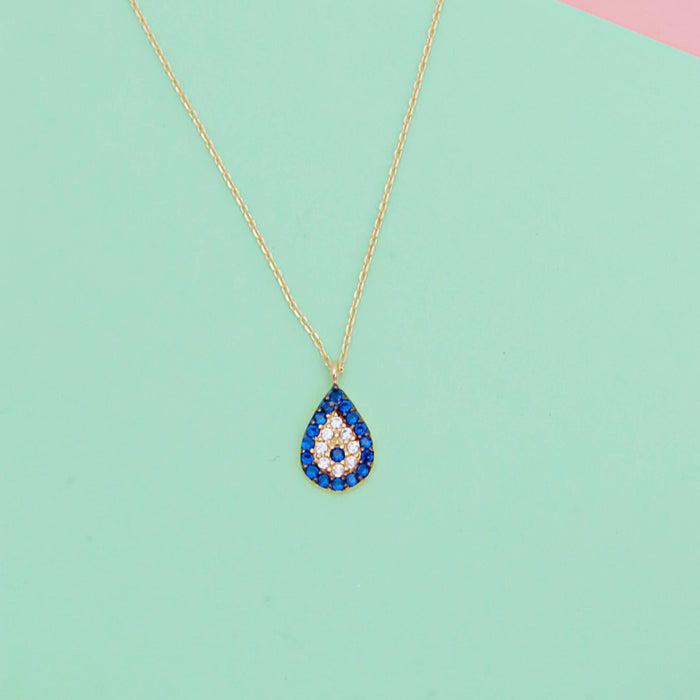 14K Gold Evil Eye Necklace