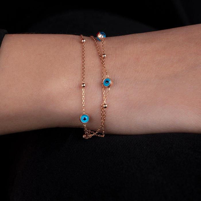 Dainty Gold Evil Eye Bracelet