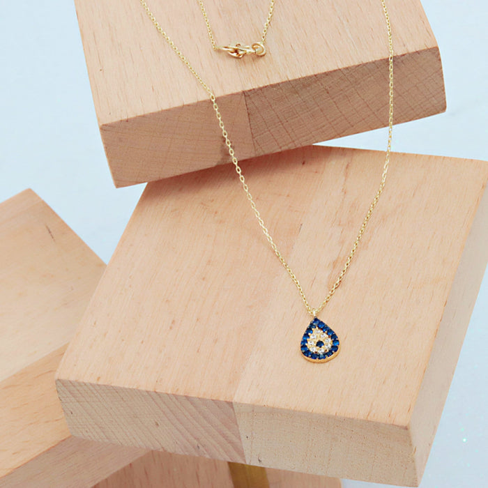 14K Gold Evil Eye Necklace