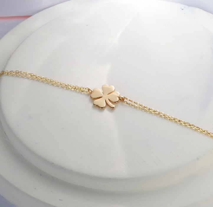 14k Gold Four Leaf Clover Bracelet