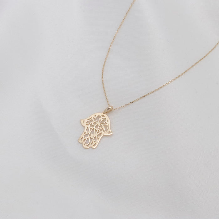 14K Gold Hamsa Necklace