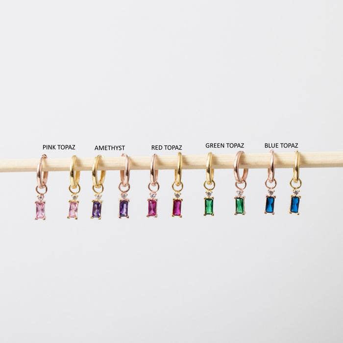 Personalized Birthstone Huggie Hoop Earrings