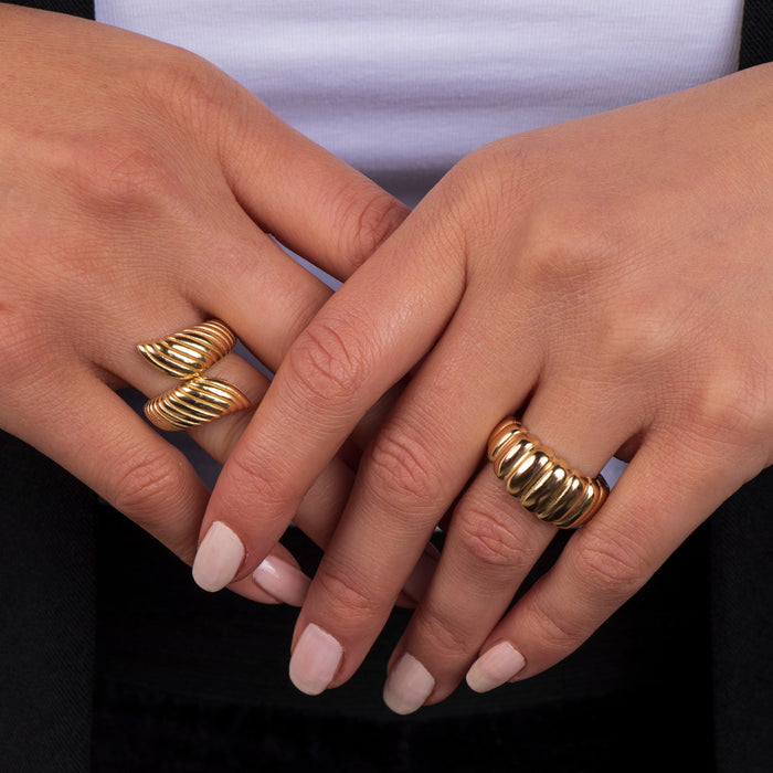 Chunky Croissant Dome Ring