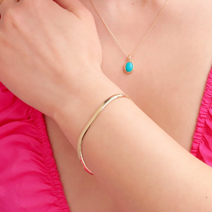 14K Solid Gold Snake Chain Bracelet
