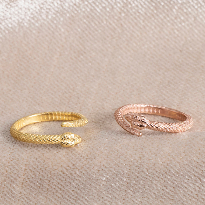Dainty 14k Gold Snake Ring