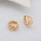 Vintage 14k Gold Chunky Croissant Hoop Earrings