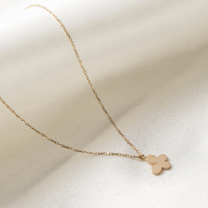 Delicate 14k Solid Gold Butterfly Pendant Necklace