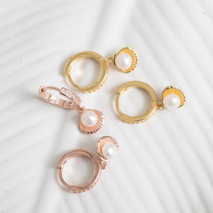 Elegant Freshwater Pearl Hoop Earrings