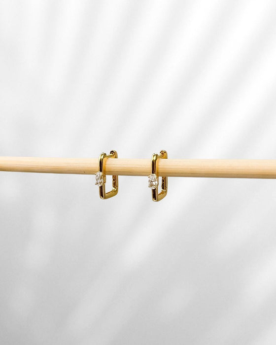 Gold Geometric Huggie Hoop Earrings