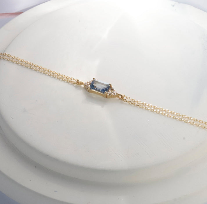 14k Gold Aquamarine Bracelet