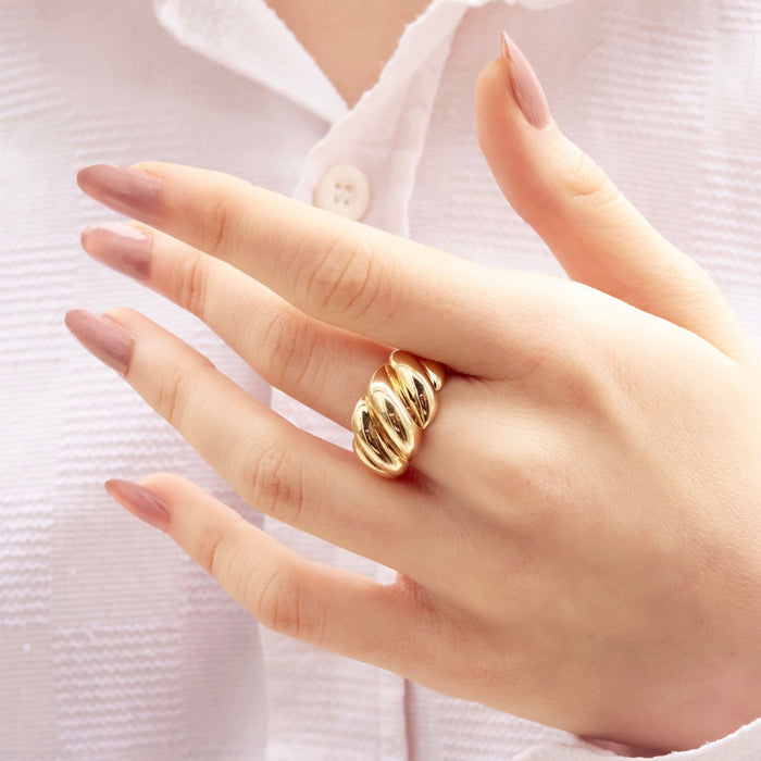 14K Gold Croissant Ring