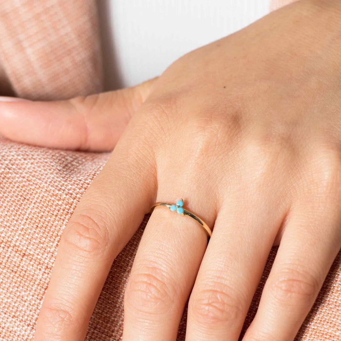 Delicate 14k Gold Turquoise Ring