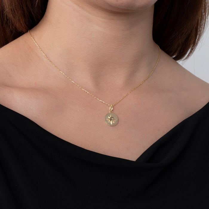 Gold Starburst Coin Necklace