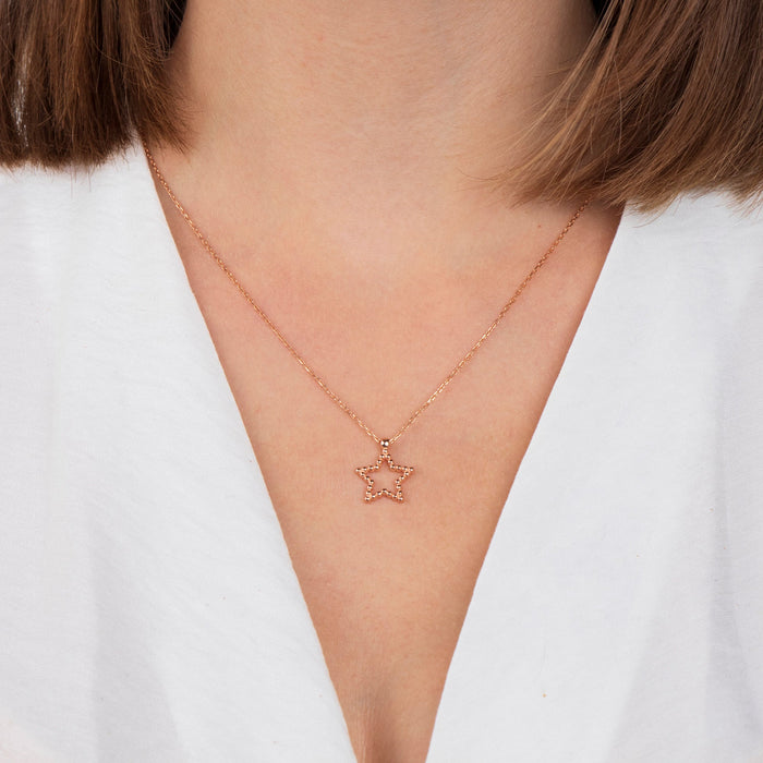 Dainty 14k Gold Star Necklace