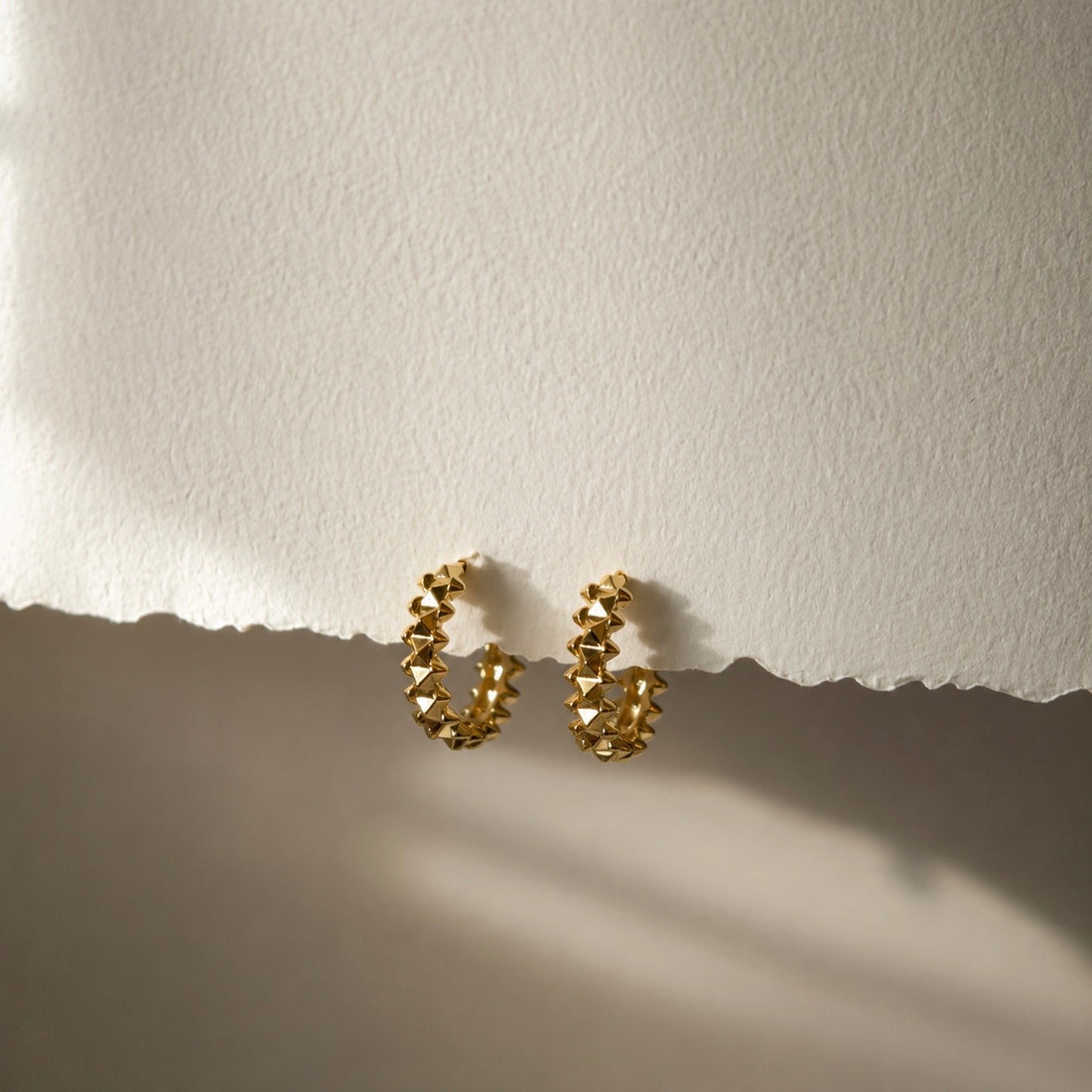 Textured Huggie Hoops