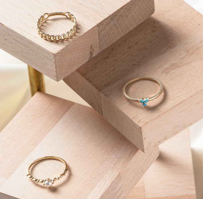 Elegant 14k Solid Gold Pearl Ring