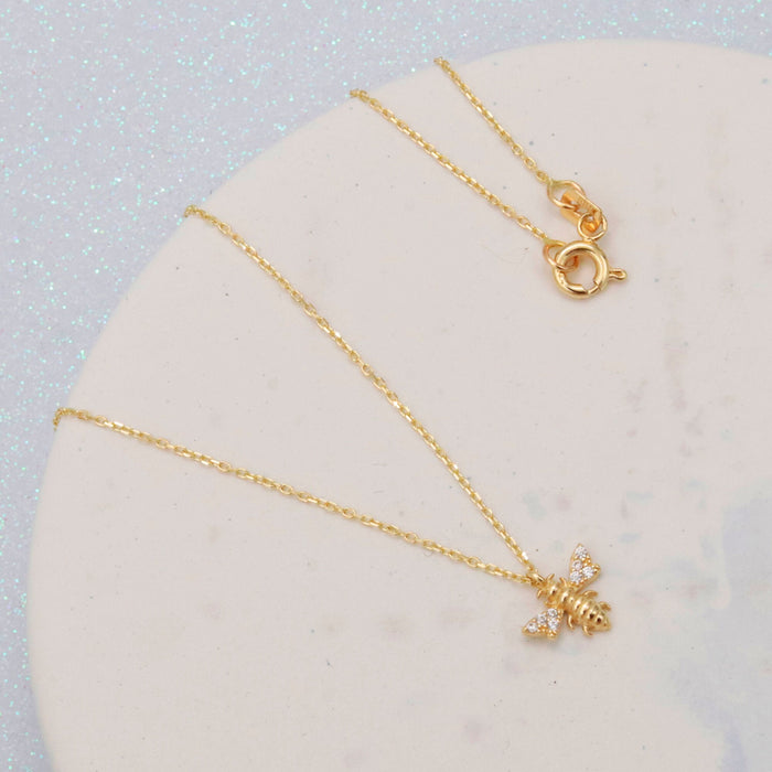 14k Gold Honey Bee Pendant