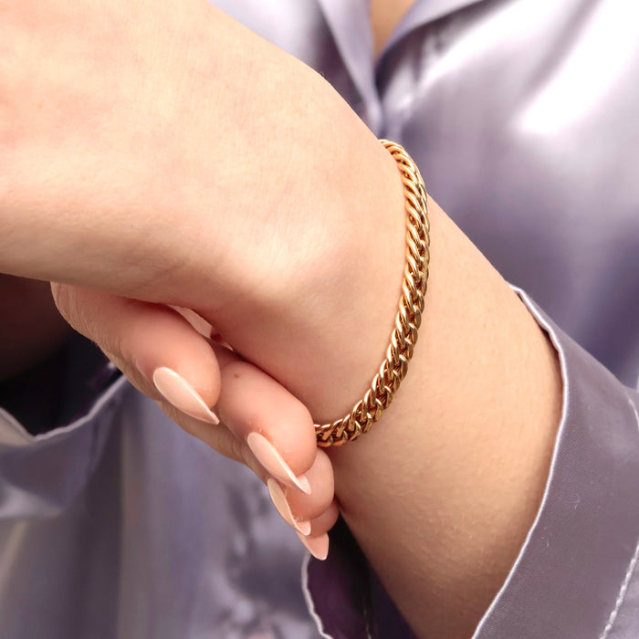 14K Solid Yellow Gold Cuban Link Bracelet