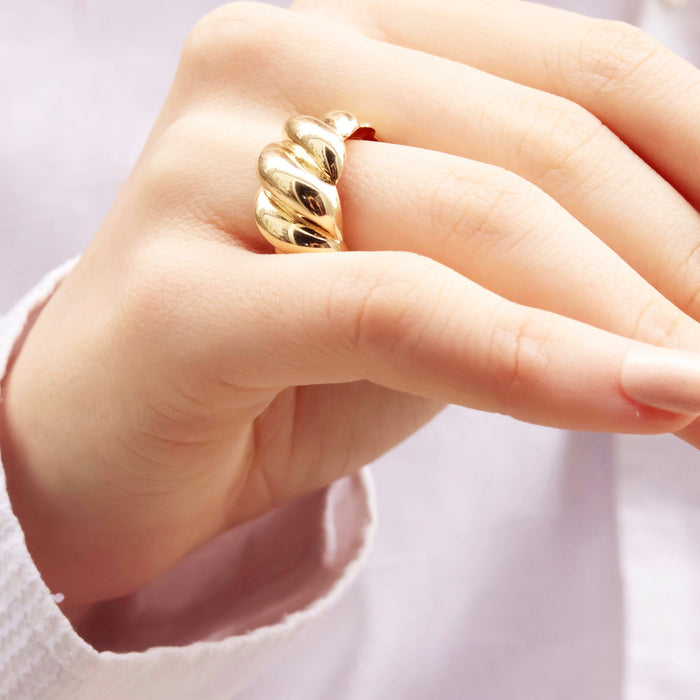 14K Gold Croissant Ring