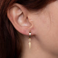 Gold Feather Hoop Earrings