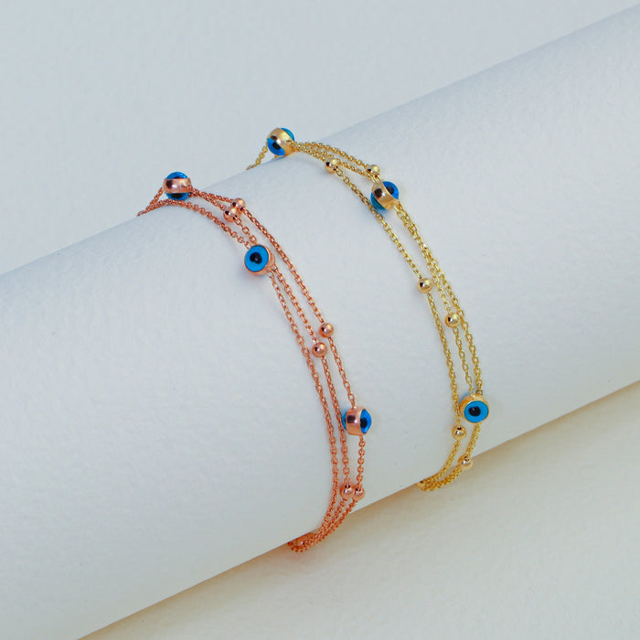 Dainty Gold Evil Eye Bracelet