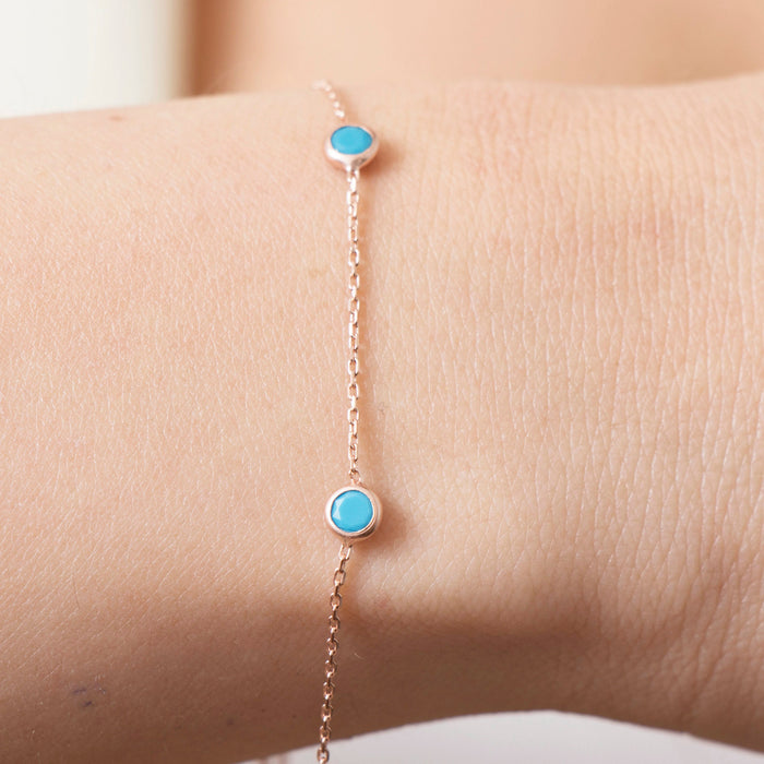 Elegant Turquoise Station Bracelet