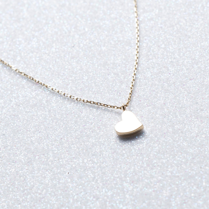 14K Solid Gold Heart Necklace
