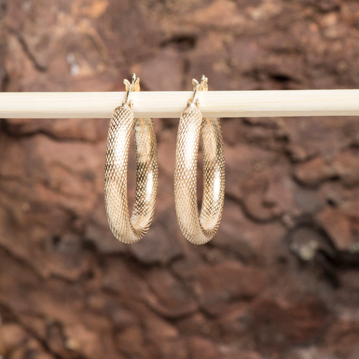 Textured Gold Hoop Earrings