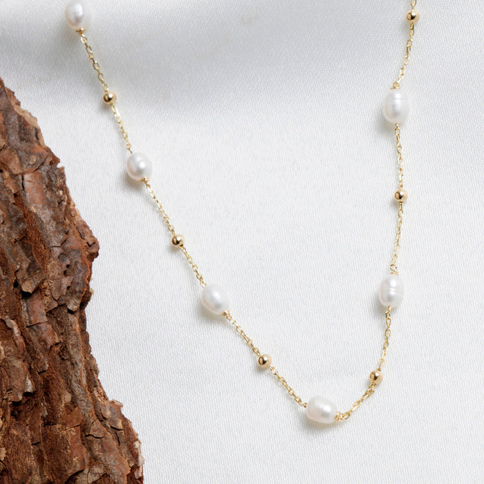 Gold Vermeil Freshwater Pearl Necklace