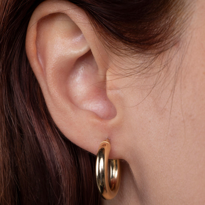 Thick Gold Hoop Earrings 20 mm