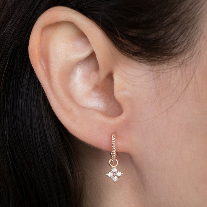 Dainty 14k Gold Vermeil CZ Hoop Earrings
