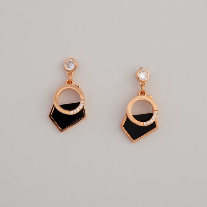 Elegant Celestial Mother of Pearl & Onyx Earrings