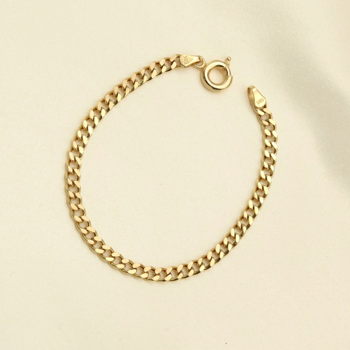 14k Solid Gold Cuban Chain Bracelet