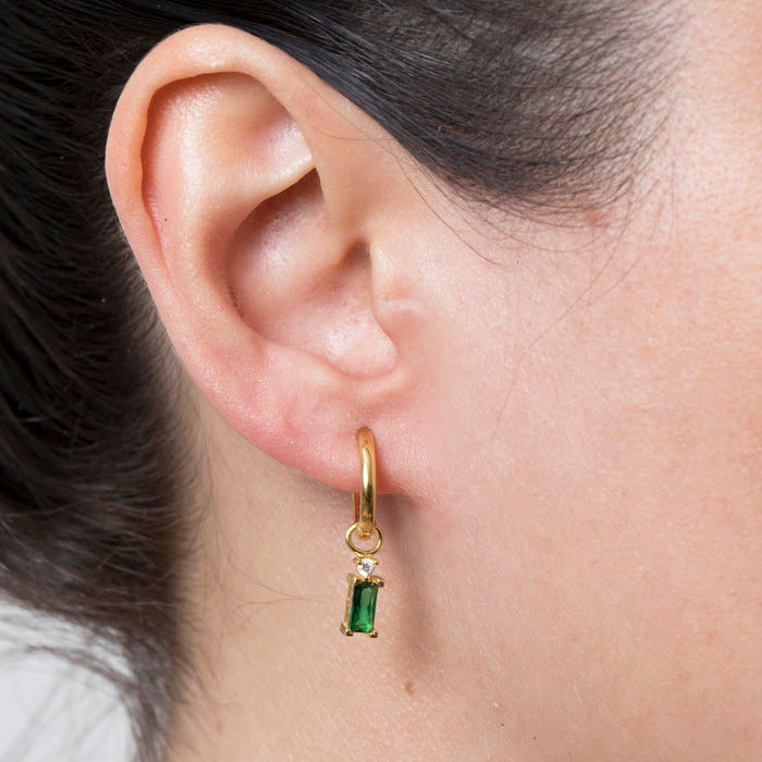 Personalized Birthstone Huggie Hoop Earrings