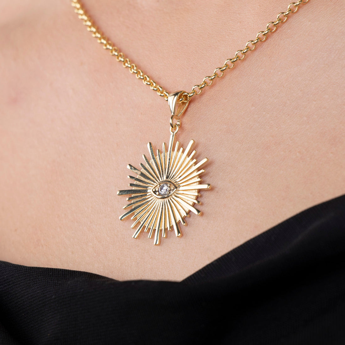 Gold Sunburst Necklace