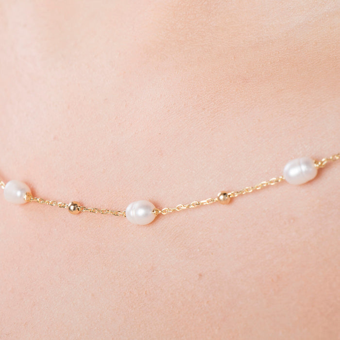 Gold Vermeil Freshwater Pearl Necklace