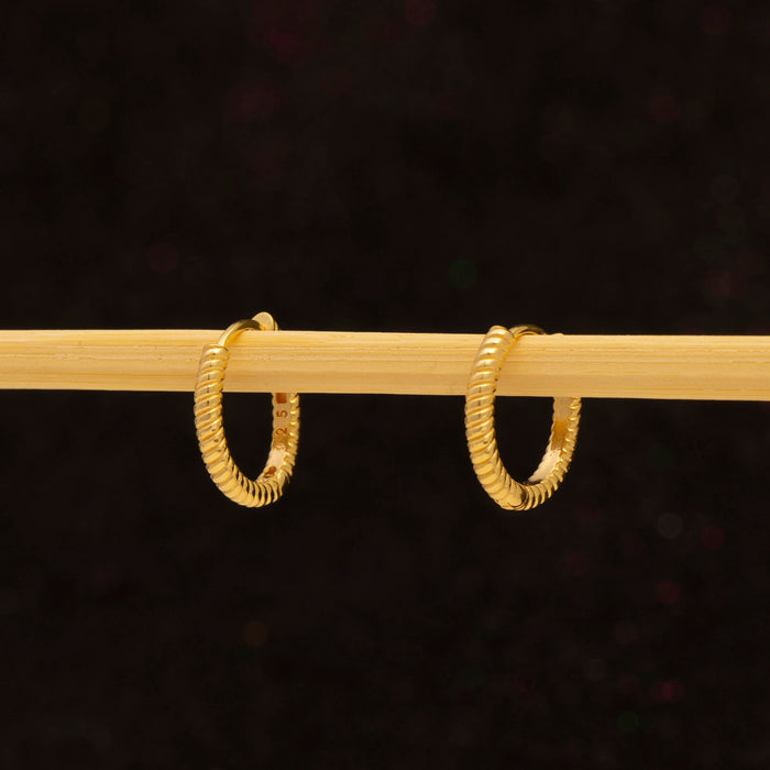 Twisted Gold Huggie Hoop Earrings