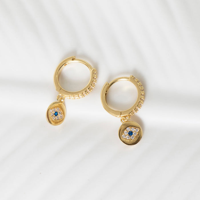 Evil Eye Huggie Hoop Earrings