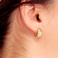 Vintage 14k Gold Chunky Croissant Hoop Earrings