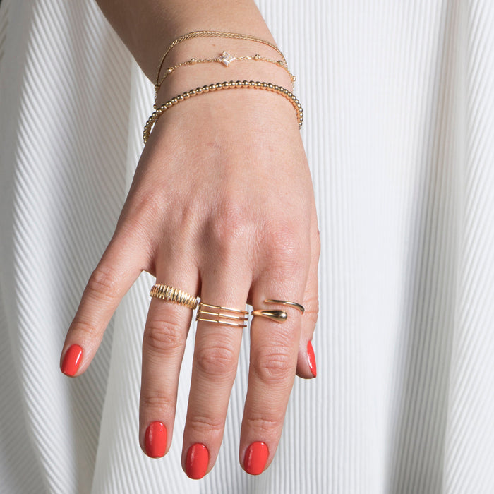 Elegant Hexagon Geometric Gold Ring