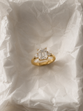 Emerald Cut Three Stone Ring