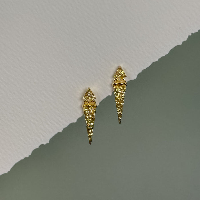 Gold Vermeil Textured Arrow Earrings