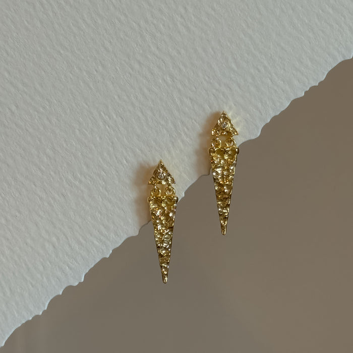 Gold Vermeil Textured Arrow Earrings