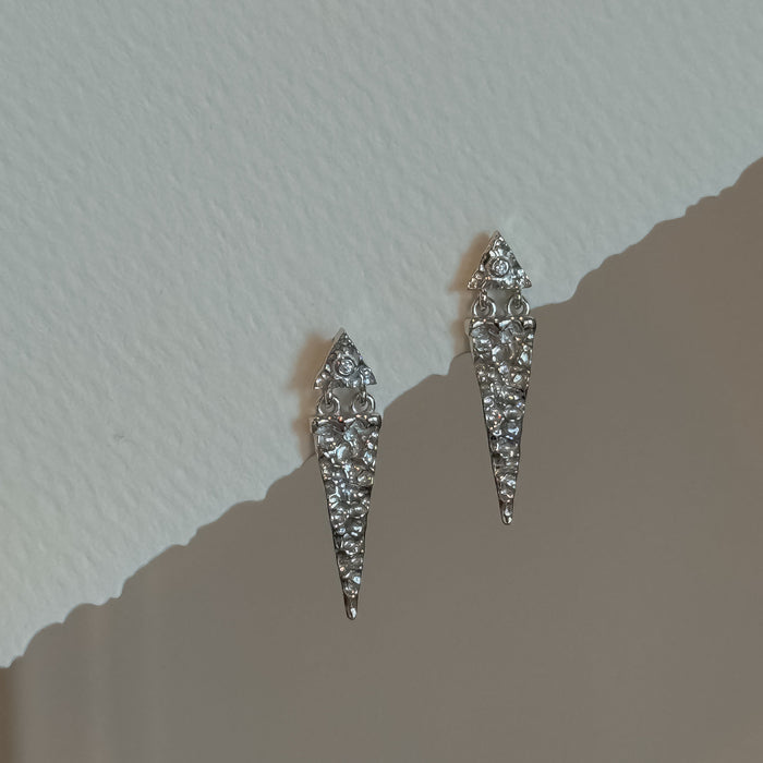 Gold Vermeil Textured Arrow Earrings