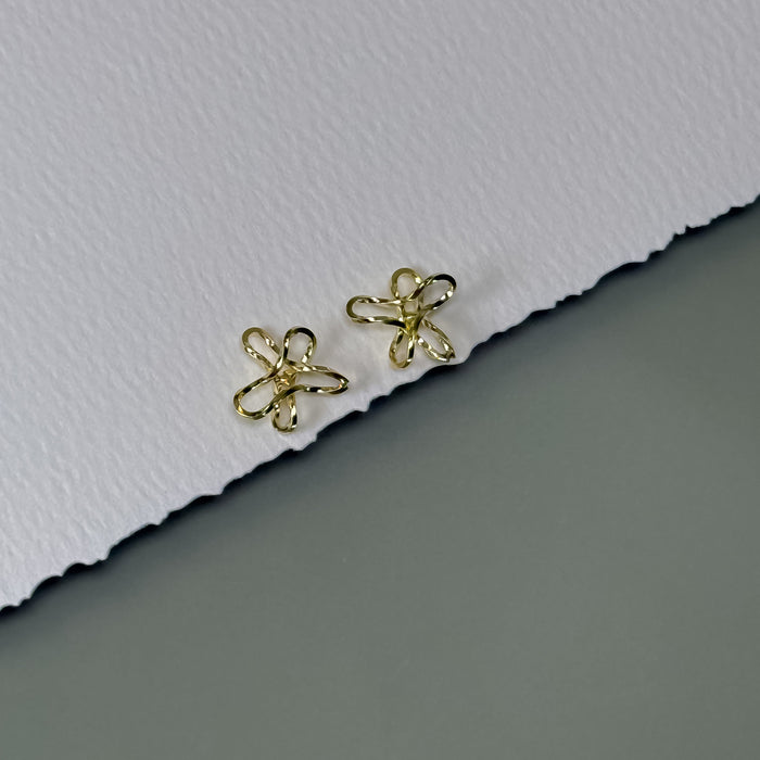 Gold Flower Loop Stud