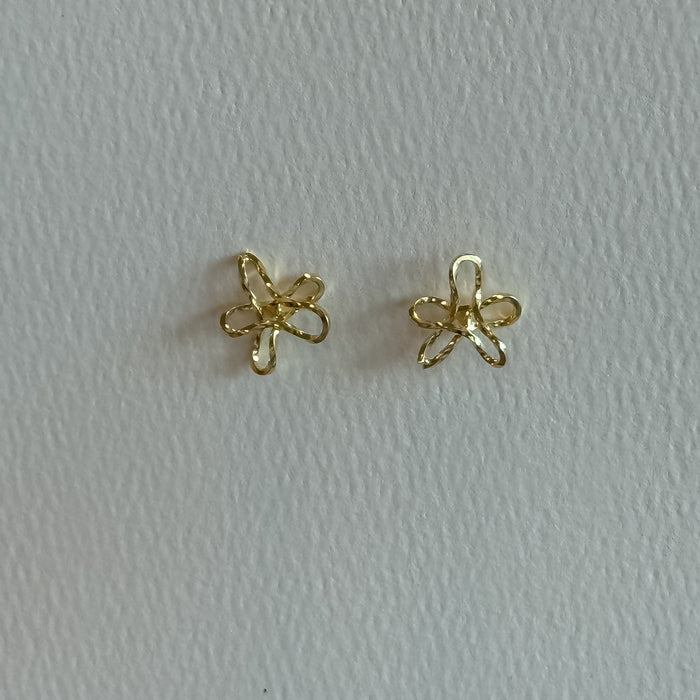 Gold Flower Loop Stud