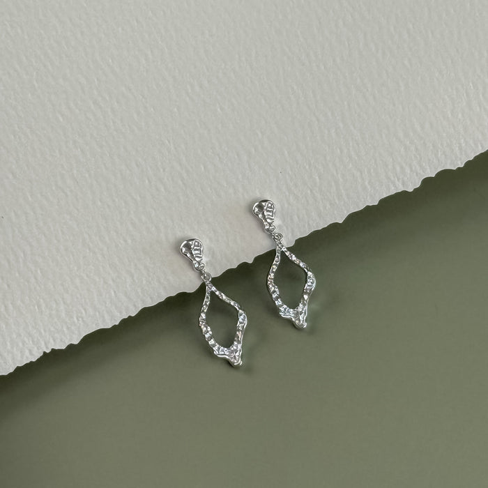 Textured Open-Loop Drop Earrings